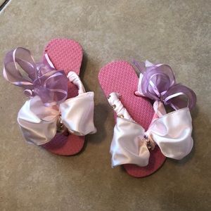 Beautifully decorated toddler flip-flops